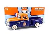 chevrolet stepside kaufen Miniaturauto Sammlerauto Motormax 1955 Chevrolet 5100 Stepside Pickup Truck Gulf dunkelblau und orange 1/24 Druckguss Modellauto