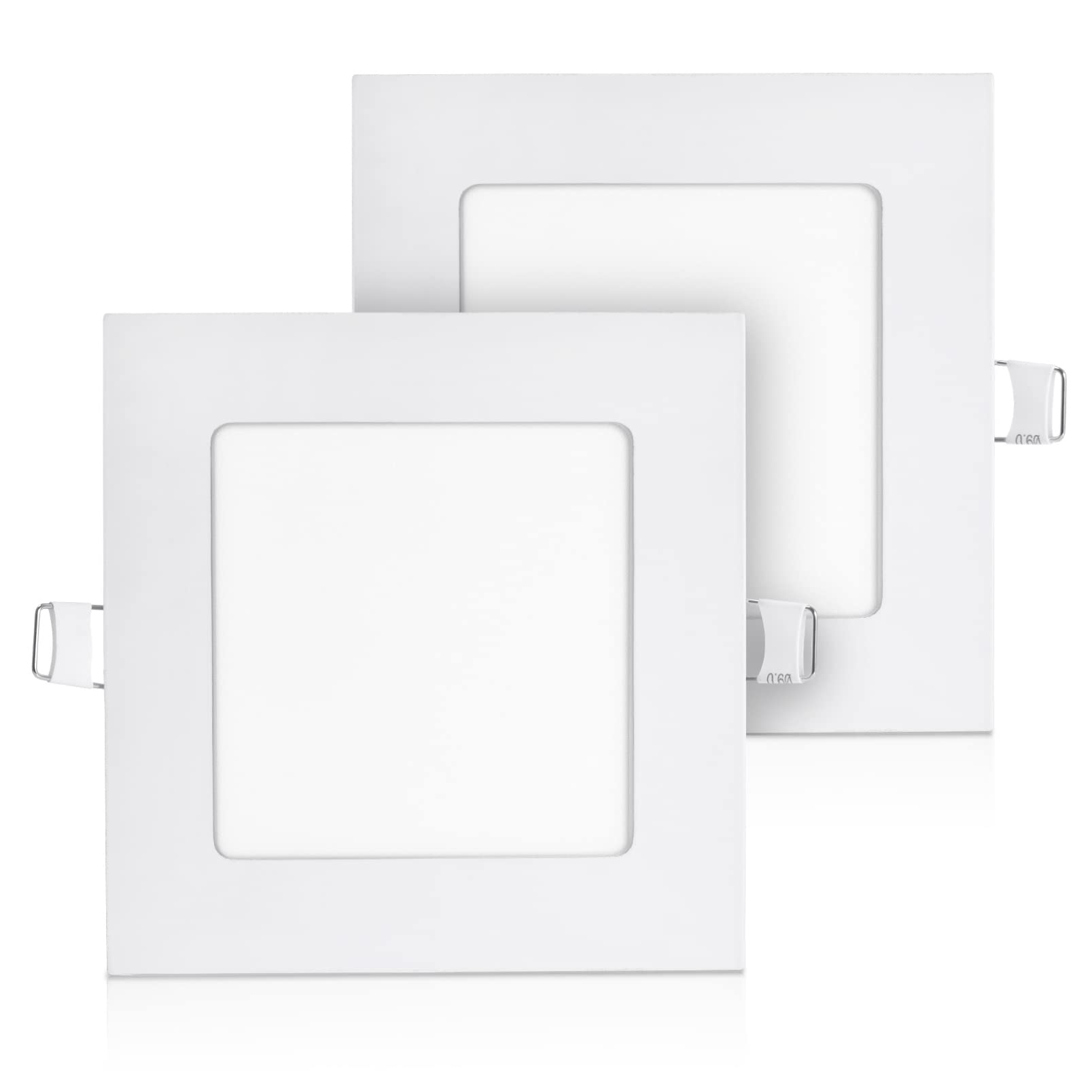 2 Pack 6W LED Flush Mount Ceiling Light 600Lm 4000K Daylight Flat Panel Lamp 85-265V Recessed Troffer Fixture