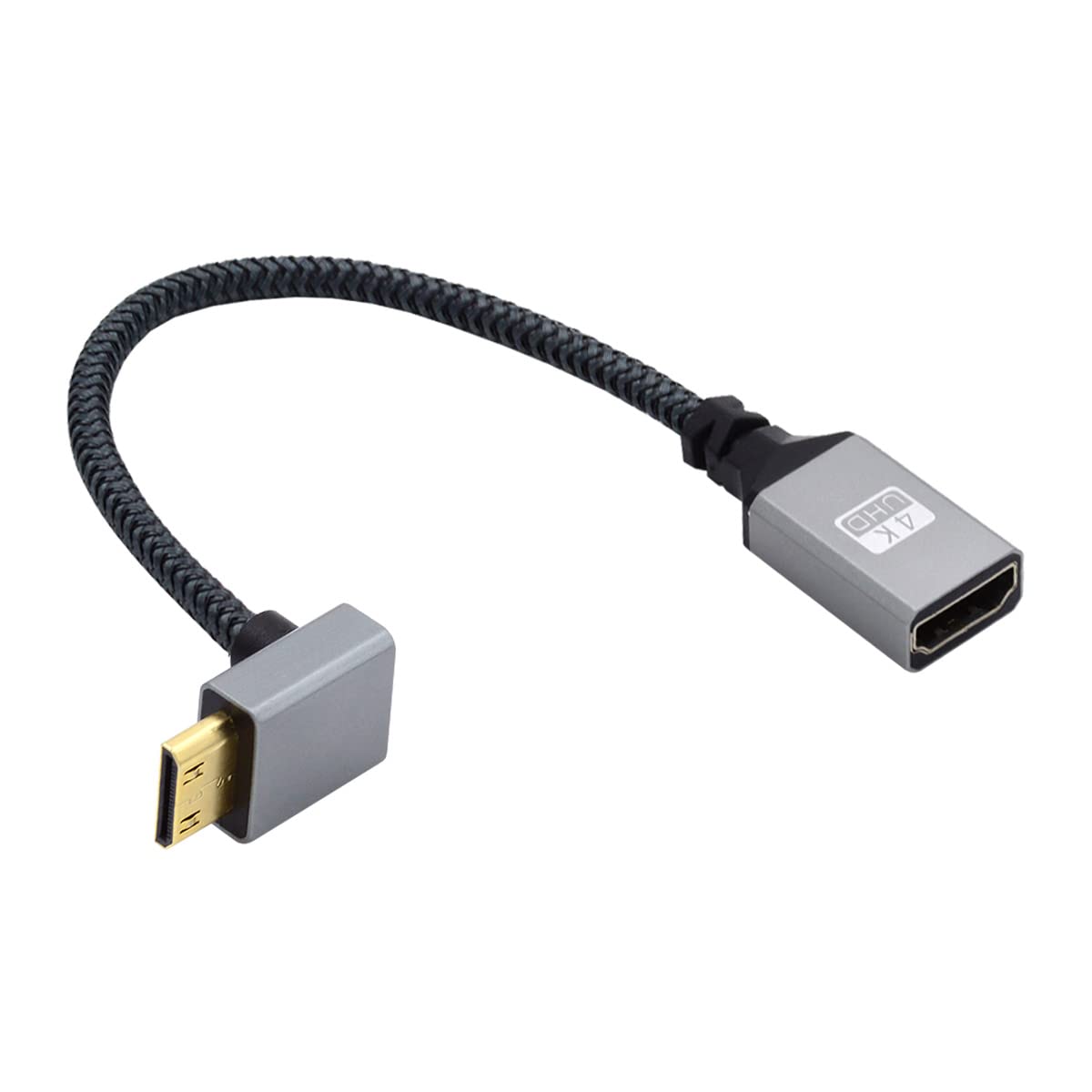 CY Kabel 4K typu C Mini HDMI 1.4 męski 90 stopni pod kątem do HDMI żeński przedłużacz do kamery DV MP4 DC laptopa HDTV