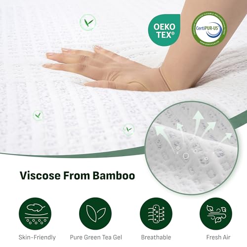 Image of Softa 12 inch Queen Cooling Gel Memory Foam Mattress, Viscose from Bamboo, Medium Firm, Certi-PUR & Oeko-TEX Certified, 10-Year Warranty, Green Tea Support Foam, Washable, Mattress in a Box