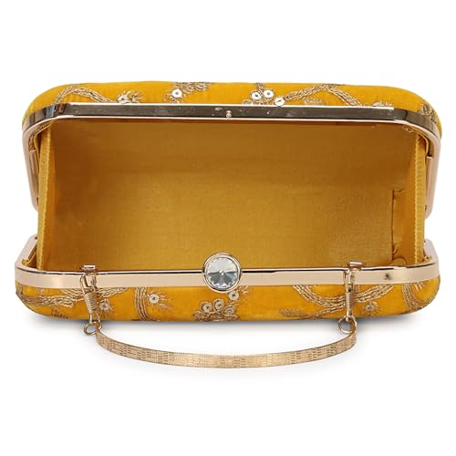 Image of LONGING TO BUY Hand Crafted Designer Box Clutch - Zari Embroidery For Women