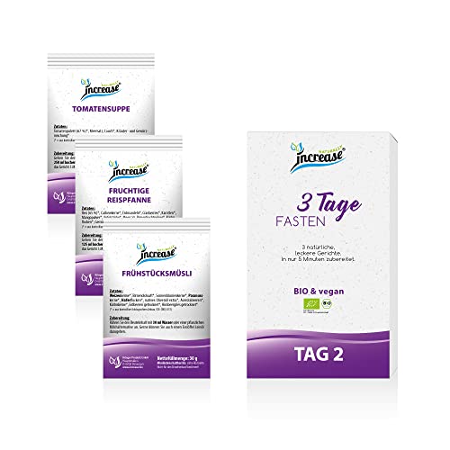 Increase 3 Tage Fasten kalorienarmer Mahlzeitersatz 405 g Beutel - 3 Tage Fasten mit insgesamt 9 sättigenden Gerichten - Schnelles Abnehmen - bio & vegan- Made in Germany – Bild 6