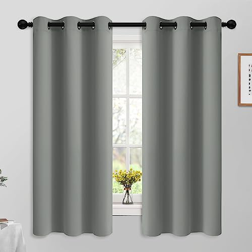 Yakamok Dove Grey Room Darking 63 Inch Length 2 Panel Sets for Livingroom Dining Room Darkening Thermal Insulated Bay Window Hotel Modern Elegant Black Out Sunblock Curtins/Bedroom,42 x 63 Inches