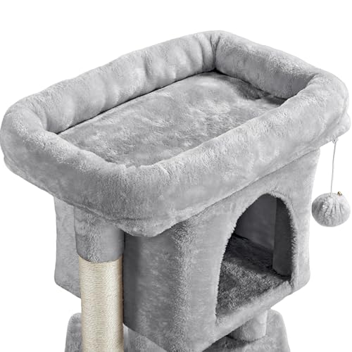Yaheetech Cama para Gatos con Poste para Rascar, Poste de Gato de Sisal de 23.5 pulgadas | Estructura Compacta Estable, Fácil Montaje, Diseño que Ahorra Espacio, perfecto para Gatitos de Interior, Gris Claro miniatura 3