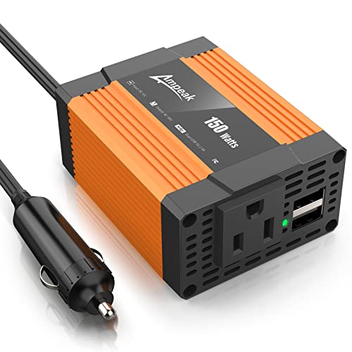 Ampeak 150W Power Inverter 12V To 110V With 4.8A Dual Usb Ports Car Plug Adapter #TOP8