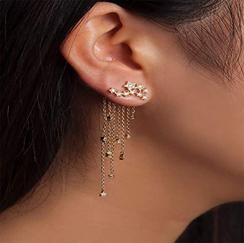 Denifery Shining Stars Tassel Earrings Hanging Exquisite Earrings,for Women and Girls3