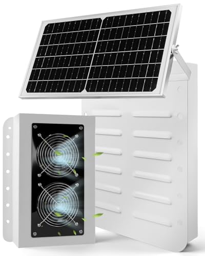 Solar Powerd Shipping Container Vent, Stainless Steel Container Ventilation Fan with 15W Solar...