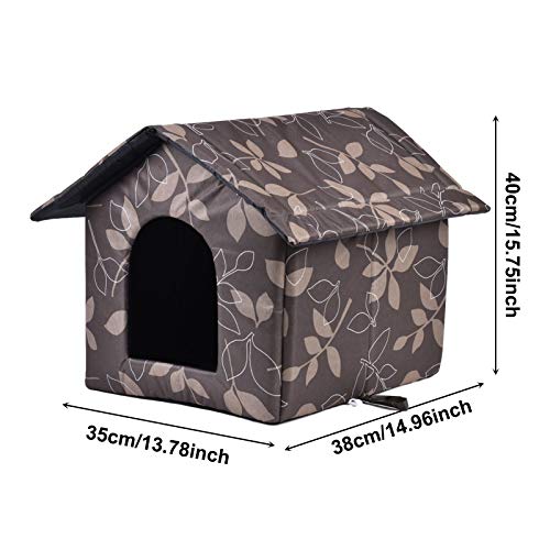 Katzenhaus Für Draußen Winterfest, Faltbare Wasserdicht Wetterfester Katzenhöhle Haustierhaus, Weich Warm Haustierhaus Outdoor Hundehöhle Mit Abnehmbarem Kissen Für Kleine Hund Katze (M)
