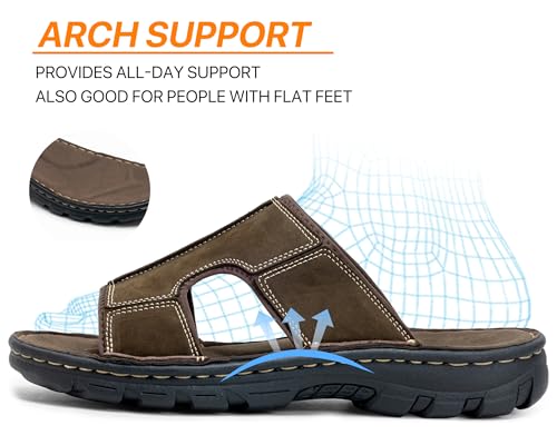 Image of JOUSEN Men's Sandals Outdoor Open Toe Water Beach Sandal Leather Sport Sandal