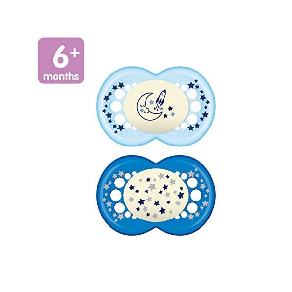 Mam Babyartikel mam night glow in the dunkle silikon schnuller junge 6 plus monate 2-count – Bild 3