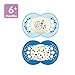 MAM Original Night Baby Pacifier, Glows in The Dark, Sterilizer Case, 2 Pack, 6-16 Months, Boy
