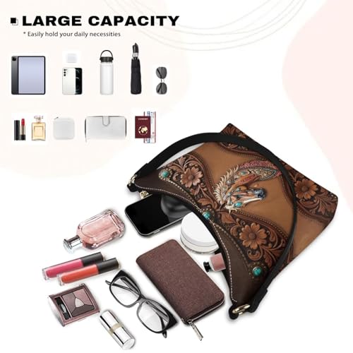 Image of Handbag for Women Leather Underam Shoulder Bag with Zipper Fashion Work Purse Waterproof Travel Wallet