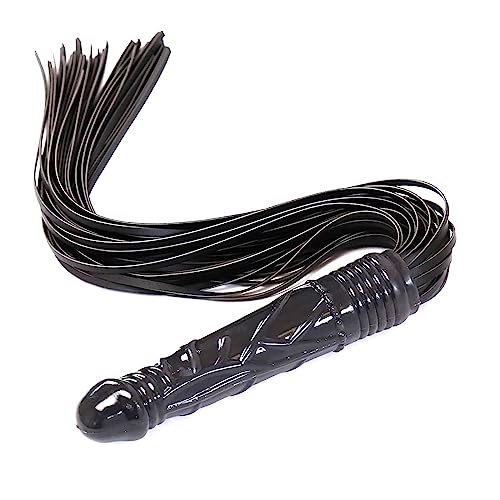 Limmion SM Leder Peitsche, Fetisch Peitschen Flogger Erotik Peitsche, Erotische Lederpeitsche BDSM Bondage Spanking Paddel Slave Sexspielzeug Paare Flirt Erwachsene Rollenspiel Sex Toys Schwarz