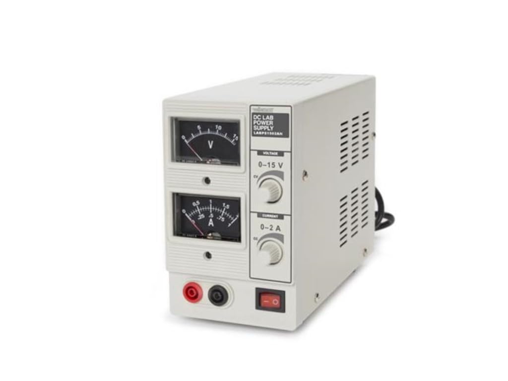 Velleman Alimentatore Lab, regolabile, 0-15 VDC/0-2 A, limite di corrente, protezione da cortocircuito, analogico, grigio