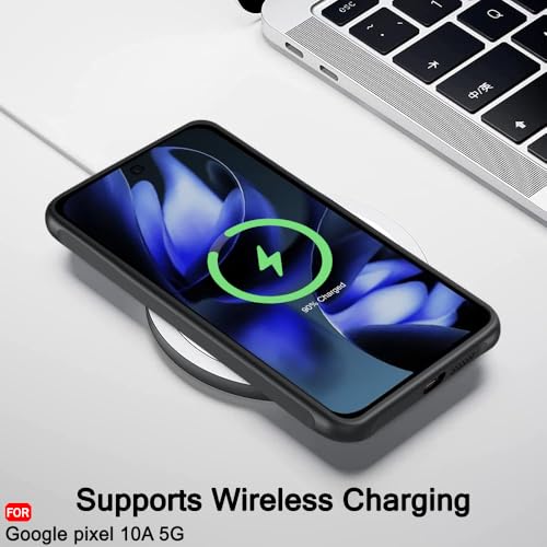 Image of TheGiftKart for Google Pixel 10a Case, Matte Frosted Hard Back Cover Compatible with MagSafe, Hybrid Shockproof Google Pixel 10a Cover with Camera & Screen Protection (PC & TPU, Translucent Black)