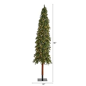 Nearly Natural 8ft Grand Alpine Artificial Christmas Tree with 500 Clear Lights and 1051 Bendable Branches on Natural Trunk