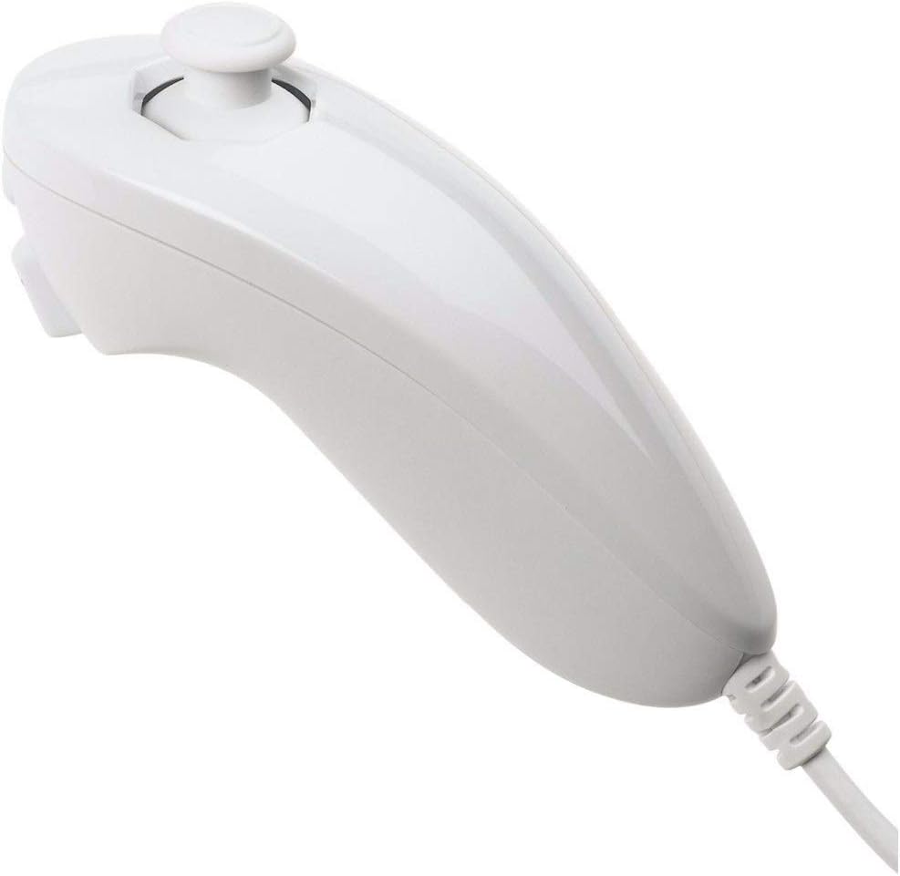 New Multi Color Nunchuck Game Controller Remote Game Handle for Nintendo Wii (Color : White)