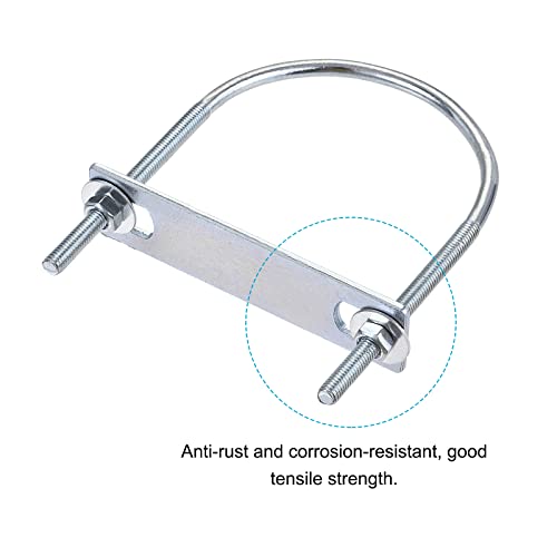 Image of METALLIXITY U Bolts 2 Sets (M6x80x120mm), Round U Bolt Steel with Accessories - for Construction, Pipe