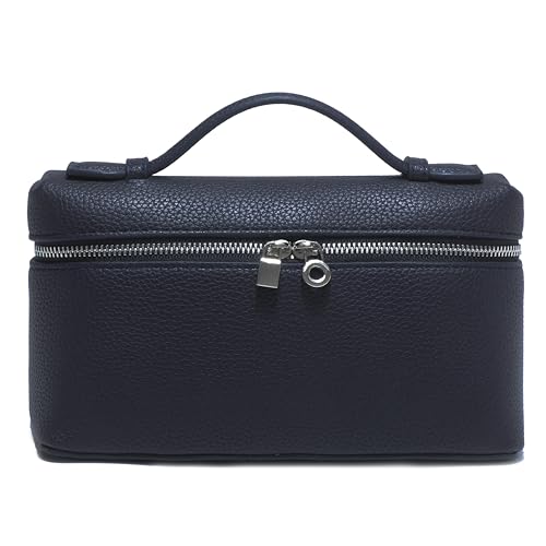 Rejolly Bolsa tiracolo feminina pequena com alça superior bolsa de ombro designer bolsa de ombro silenciosa luxuosa bolsa moderna de couro, Azul marinho