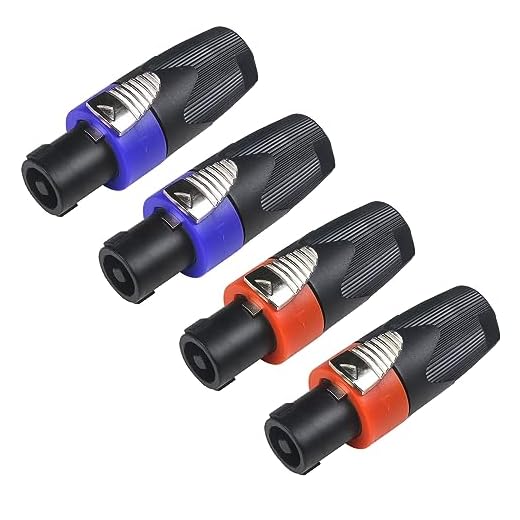 (4-pack) högtalarkabelhuvud, 4-stifts högtalarkontakt med vridlås för Neutrik-högtalare NL4FC, NL4FX, NL2FC