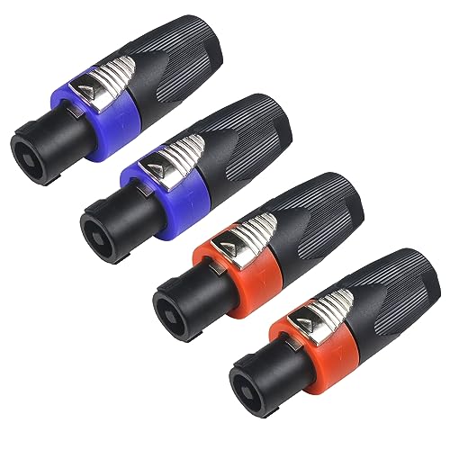 Niiyen Connettori Speakon A 4 Pin Per Altoparlanti (10 Pezzi) - Blu, Impermeabili