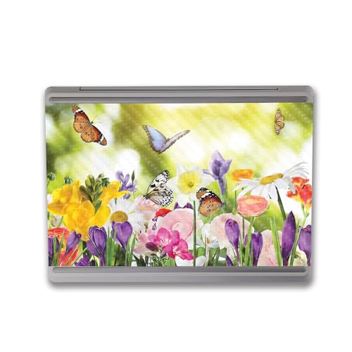 Image of MightySkins Carbon Fiber Skin Compatible with Microsoft Surface Laptop Go 3 (2023) Full Wrap Kit - Butterfly Hangout | Protective, Durable Textured Carbon Fiber Finish | Made in The USA