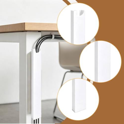 Canal profesional para gestión de cables bajo escritorio para banco de trabajo blanco miniatura 2