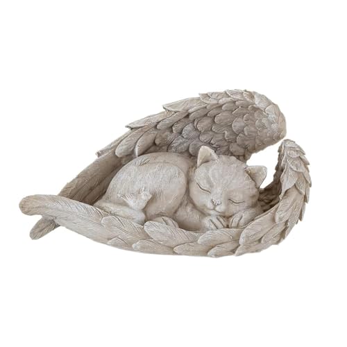 FENGCHUANG Gatto Engel Haustier Denkmal Grab Marker Tribut Statue 11x8.5 cm