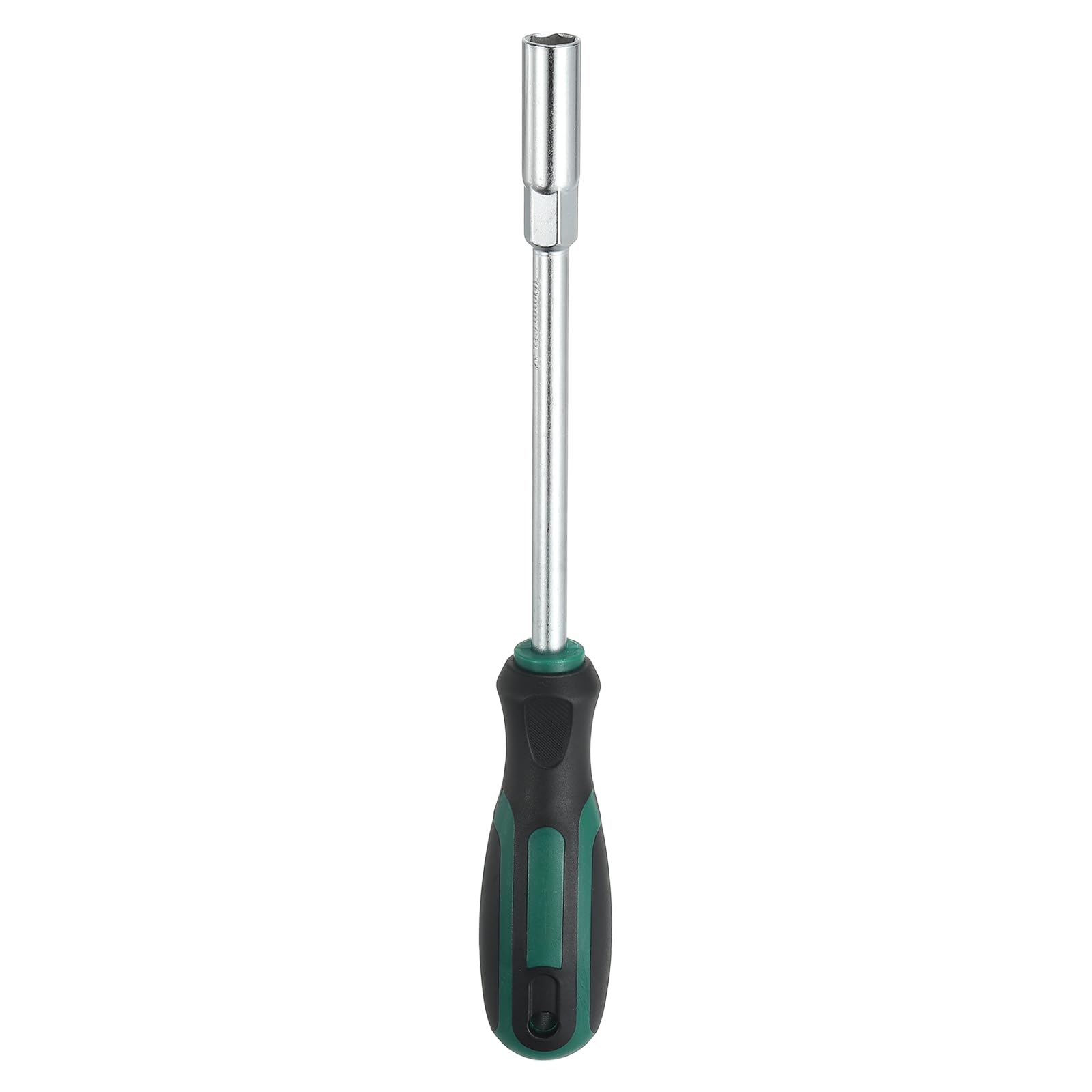 sourcing map Metric Nut Driver 10mm CR-V Non-Magnetic Tip Hollow Shafts Hex Socket Screwdriver with Anti-Slip Handle for Automobile Repair Bit Driver, Green/Black
