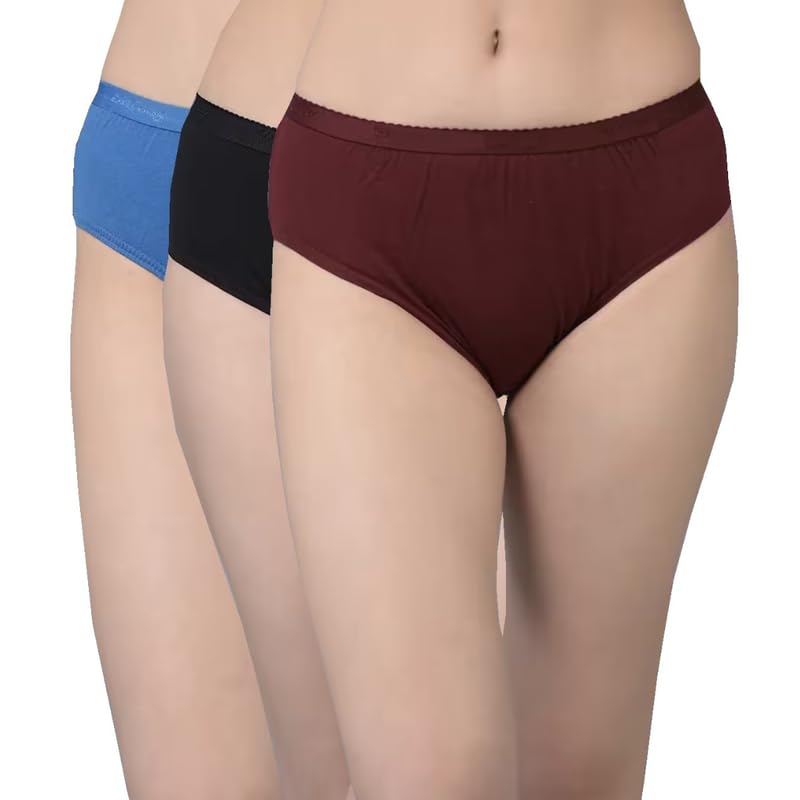 kamison international lingerie Panty Set for Women (Pack of 3), Full Coverage with Biowash & Stain Release Technology- Color and Print May Vary-picture-57