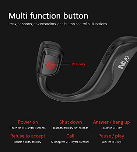 Beengeleiding Koptelefoon met Microfoon, HIFI Touch Control 5.0 Bluetooth Professionele Waterdichte Open-Ear Draadloze… - Afbeelding 8