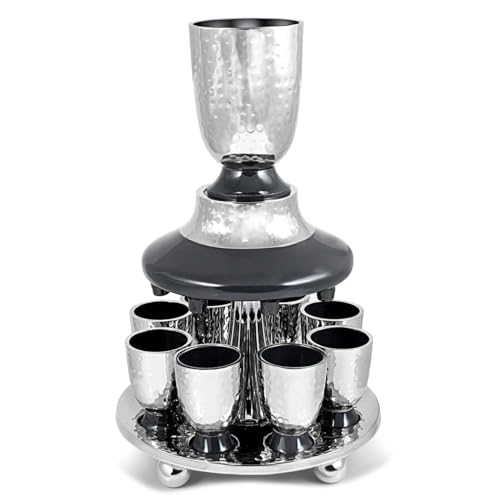 Zion Judaica Ltd FT-024-GY Elegant Display Kiddush Cup Wine Fountain Set thumb #2