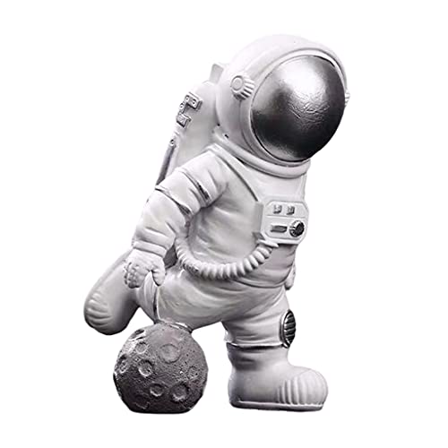 Homozy Astronauti Em Miniatura Ornamento Escultura Presentes De Decorativo, Silver Kick Ball Tamanho