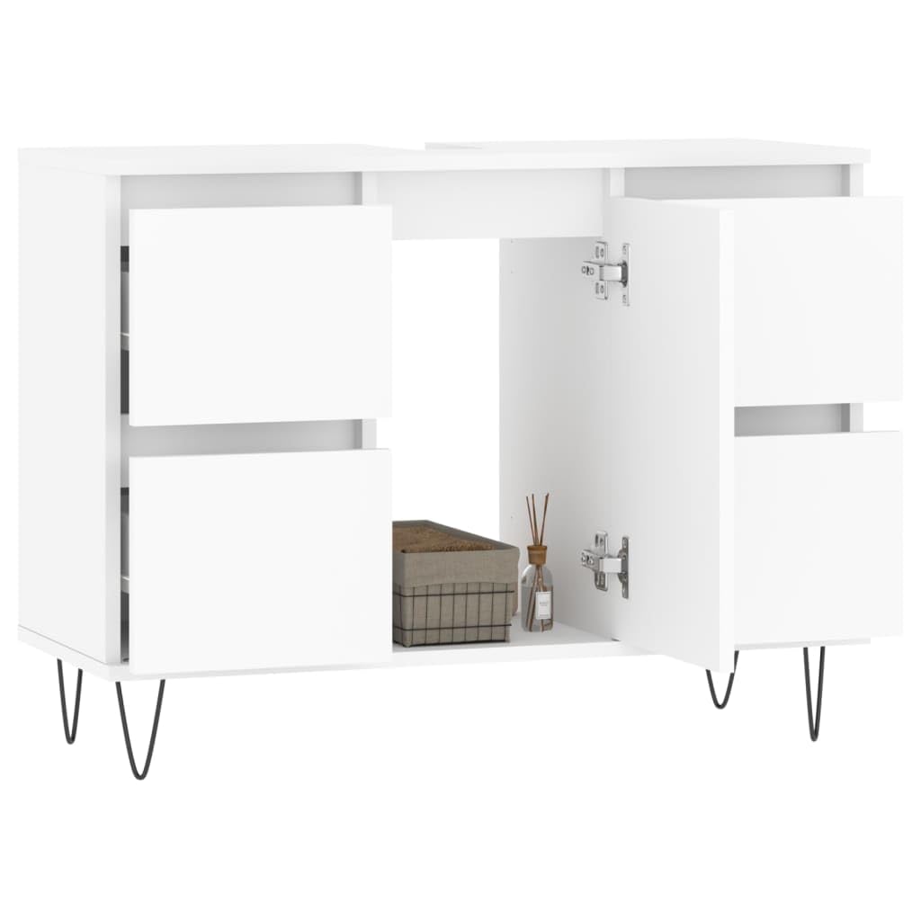 Oszczędność miejsca biała szafka łazienkowa 80 x 33 x 60 cm wielowarstwowa drewniana deska łazienkowa Sto Cact Design idealna do Smals nowoczesne futro łazienkowe