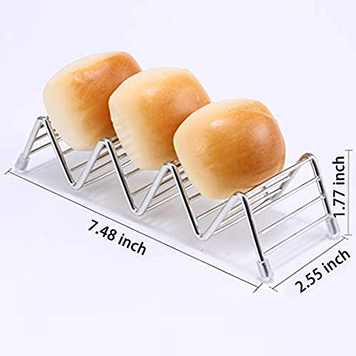 Lifeease Taco Holder, Taco Holder Stand,Stainless Steel Taco Rack, Good Holder Stand On Table, Hold 3 Or 4 Hard Or Soft Shell Taco, Safe For Baking As Truck Tray- Set Of 2 #TOP2