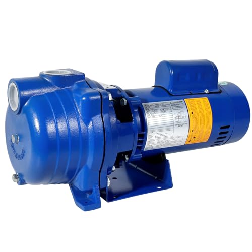 WASSERMANN Centrifugal Pump 1.5 HP 66GPM Shallow Well Jet Pump 115V/230V Self-Priming Centrifugal Pump Durable Cast Iron Booster Pump for Lawn Sprinkler Garden Irrigation Replacement for GT15 Blue