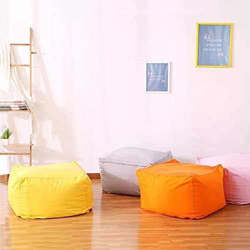 Lazy Sofas Cover Adults Bean Bag Chair Cover (No Filler) Square Beanbag Stuffed Lazy Sofa Bean Bag Change Sofa Cover For Dorm, Living Room, House,Silver Gray #TOP2