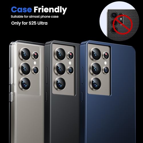 Image of WSKEN for Samsung Galaxy S25 Ultra Camera Lens Protector - Ultra Thin | Case Friendly, 9H Shatterproof Tempered Glass, Anti Scratch Metal Circle, Camera Screen Protector Cover Accessories, Grey