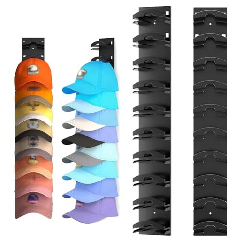 2PACK Hat Organizer for Baseball Caps,Wall Mounted Cap