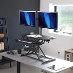 VIVO Hauteur réglable 32 convertisseur de bureau permanent de pouce avec double 13 à 30 de pouce Moniteur Stand, Sit Stand Monitor Mont et Riser Bureau, Noir, DESK-V000K-M2
