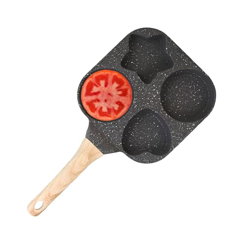 Sartén antiadherente para huevos, sartén para tortillas de 4 tazas | Utensilios de cocina con mango ergonómico, sartén para huevos para hacer tortillas de cocina en interiores y caravanas