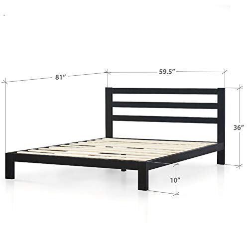 image for ZINUS Arnav Metal Platform Bed Frame with Headboard, Wood Slat Support