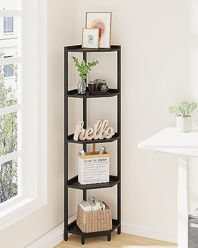 Hzuaneri CS05906B Corner Shelf Stand, Corner Bookshelf, Storage Standing Shelf Unit With Metal Frame thumb #5