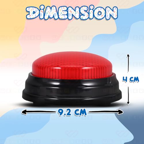Image of Wembley Buzzer for Games Project Quiz with Siren Sound & Lights Battery Operated Portable Compact Non-Toxic Safe Answer Buzzer for Kids Adults Teacher - Pack of 1