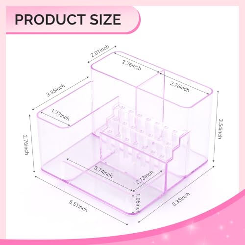 Image of MelodySusie Nail Drill Holder, 21 Holes Nail Drill Bits Holder, Professional Acrylic Nail Tools Storage Box, Organizer Displayer for Manicure Efile Accessories Nail Drill Kit, Salon Home, Light Purple