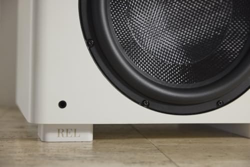 Image of REL HT /1510 Predator 15-Inch Powered Subwoofer - Impactful Deep Bass for HiFi Home Theater, Audiophile Stereo Systems & Surround Sound. Premium High-End Subwoofer Design in Line Grained White Finish