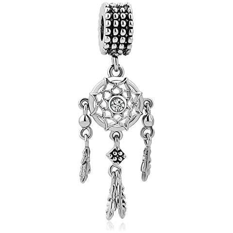 LSxAB Dangle Dream Catcher Charm with Feathers Cover
