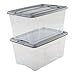 Produktbild Amazon Basics 103437 Aufbewahrungsboxen 'New Top Box' 45 L, Plastik, Grau, 45 Liter