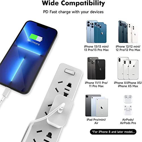 Rjj Iphone Fast Charger 20W Pd Usb C Wall Fast Charger Adapter With [Mfi Certified] Type C To Lightning Cable 6Ft For Iphone 14 13 12 11/Pro/Pro Max/Xr/Xs/X/Ipad-White #TOP4