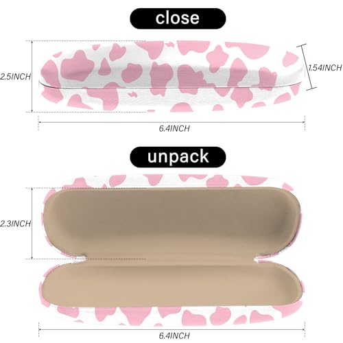 Image of Eyeglasses Case Hard Shell Protective Case for Glasses Eyeglass Box with Cleaning Cloth for Girls Women Cute Aesthetic